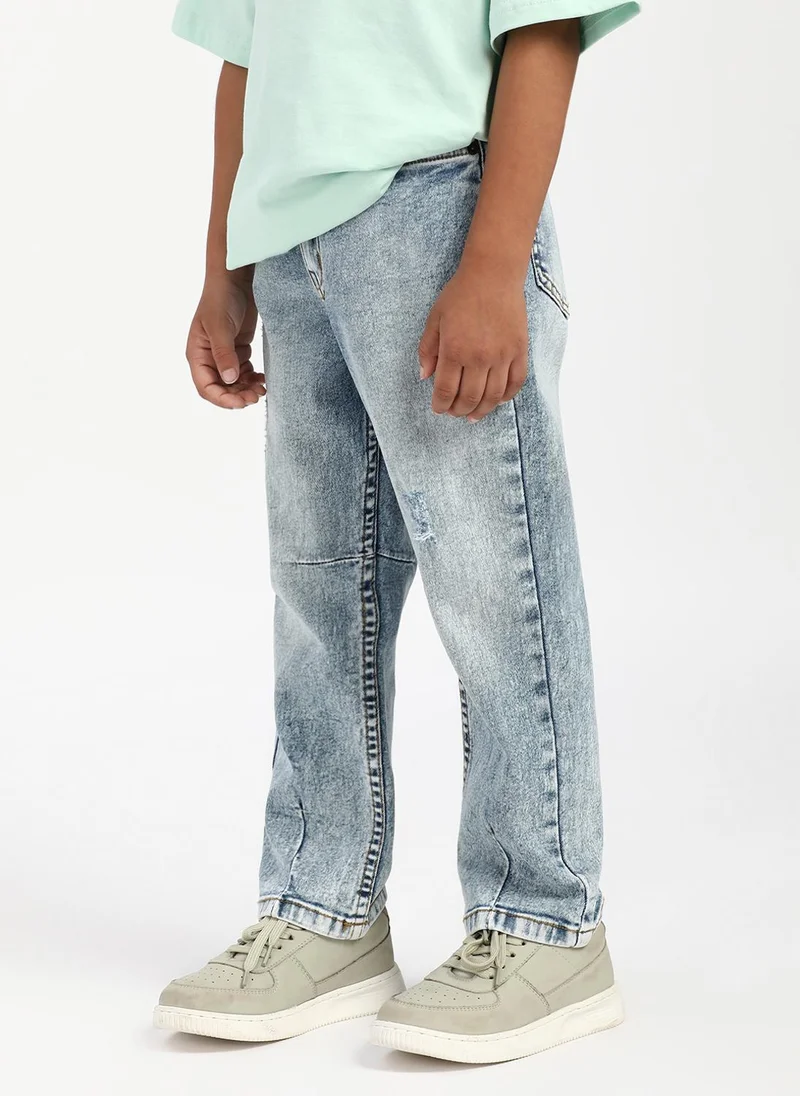 نوتيناتي Nautinati Boys’ Textured Cotton Jeans |Age 2 - 10 Years