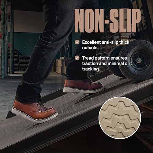 EVER BOOTS Moc Toe Work Boots for Men Construction Lightweight Wedge 8.5 LBrown - Image 4