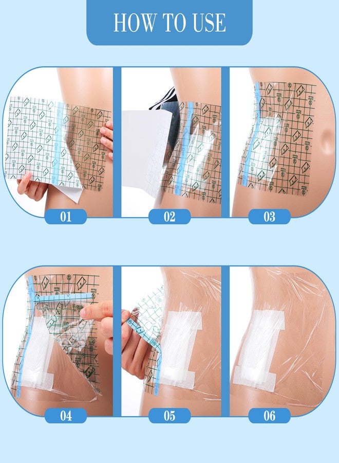 Wanmu 40Pcs Ostomy Shower Cover Waterproof, Dialysis Catheter Shields for Showering Stoma Large Coverage Catheter Covers, Adhesive Bandage with Non-Stick Pad for Showering (10" x 12") - Image 4