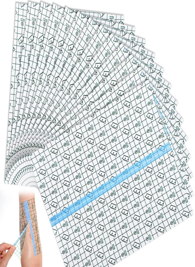 Wanmu 40Pcs Ostomy Shower Cover Waterproof, Dialysis Catheter Shields for Showering Stoma Large Coverage Catheter Covers, Adhesive Bandage with Non-Stick Pad for Showering (10" x 12") - Image 1