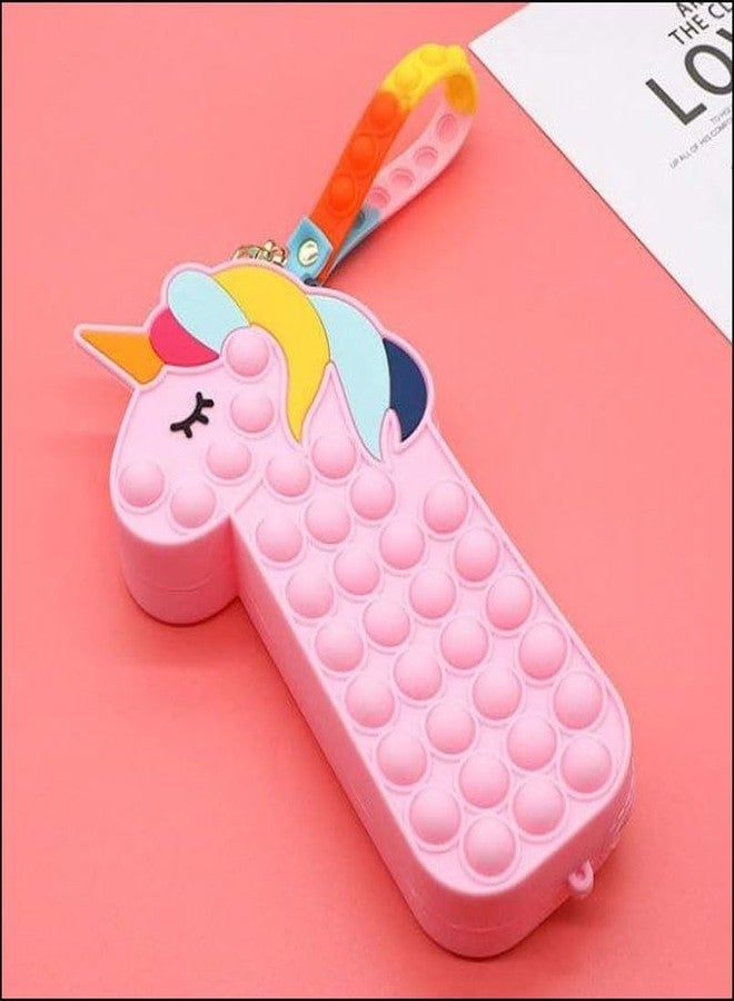 Caught Trendy Silicone Pop It Pouches For Girls Unicorn Pencil Box/Pencil Case Pop It Toy,Pop It Stationery Organizer Kit Multifunctional Zipper Pouch,Stationery Storage Bag, For Kids (Multicolor) - Image 2