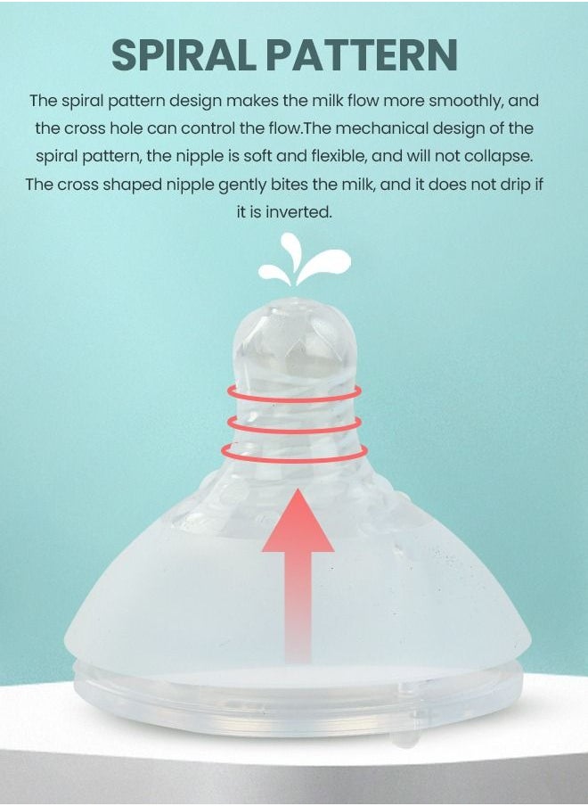 BAYBEE - Baybee Wide Neck Baby Bottle Silicone Nipple Natural Flow Rate Feeding Teat Nipple for Infants, Toddlers, New Born Baby Feeding Bottle Nipple Anti Colic BPA Free Slow Flow - Image 1