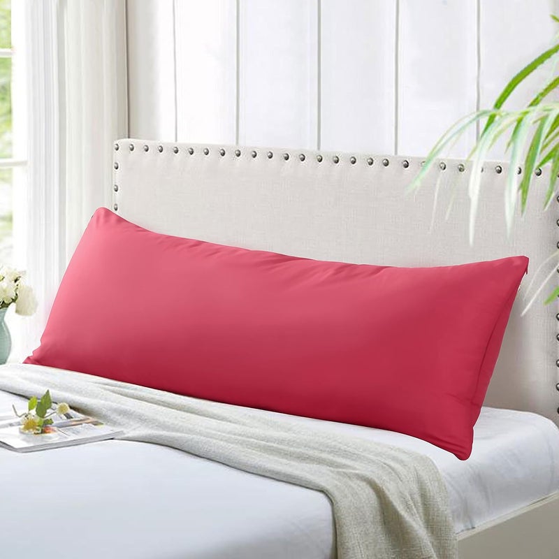 EVOLIVE Ultra Soft Microfiber Body Pillow Cover/Pillowcases 21"x54" with Hidden Zipper Closure (21"x54" Body Pillow Cover, Crimson) - Image 1