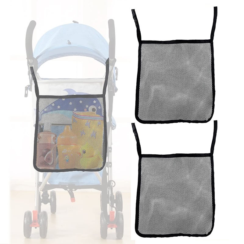 Dogxiong 2 Pack Portable Stroller Hanging Bag, Baby Stroller Organizer, Multifunctional Large Capacity Storage Container Bag for Diaper Bottle Toy, Stroller Hanging Storage Net Bag - Image 1
