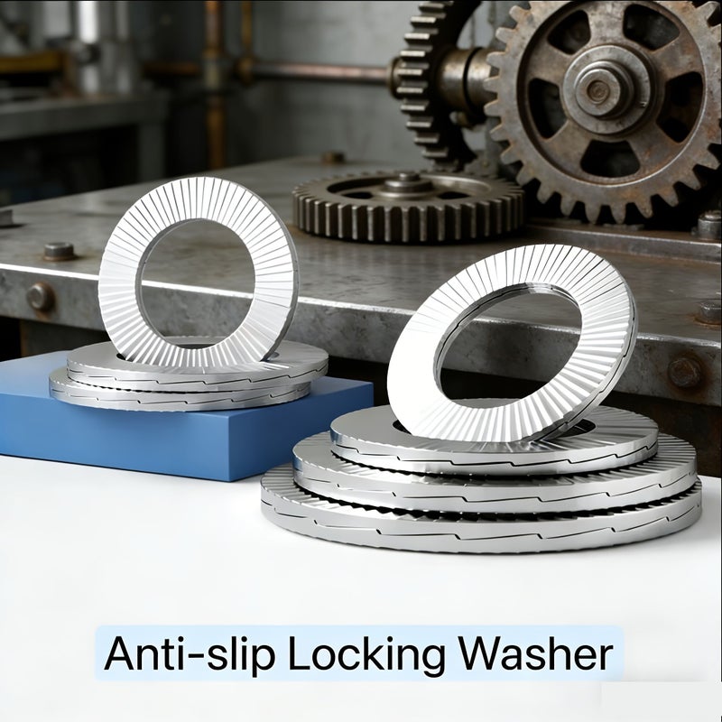 M3-M14 12pcs Double Layer Self-Locking Anti-Loosening Wedge Washers Dacromet Coated - Image 1