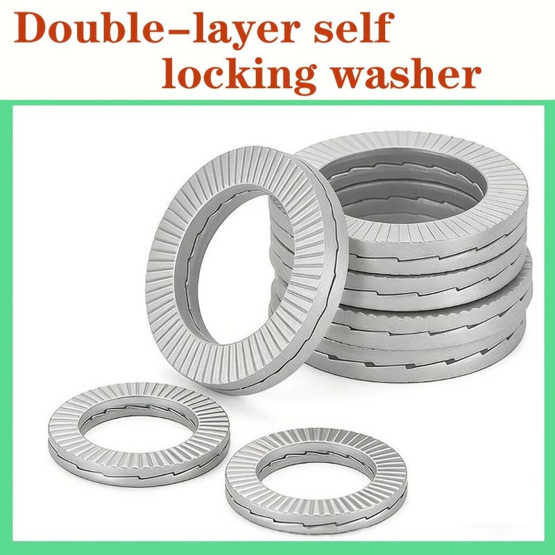 M3-M14 12pcs Double Layer Self-Locking Anti-Loosening Wedge Washers Dacromet Coated - Image 4