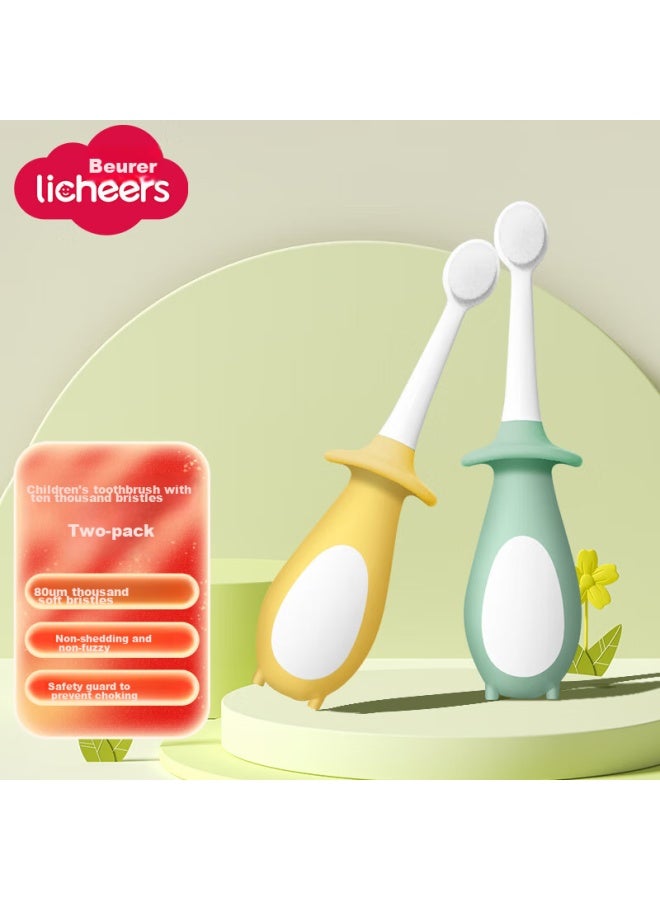 Licheers Children's Toothbrush For Ages 1-3 Baby Toothbrush With Ultra-fine Soft Bristles For Infant Milk Teeth, Pack Of Two - Image 1