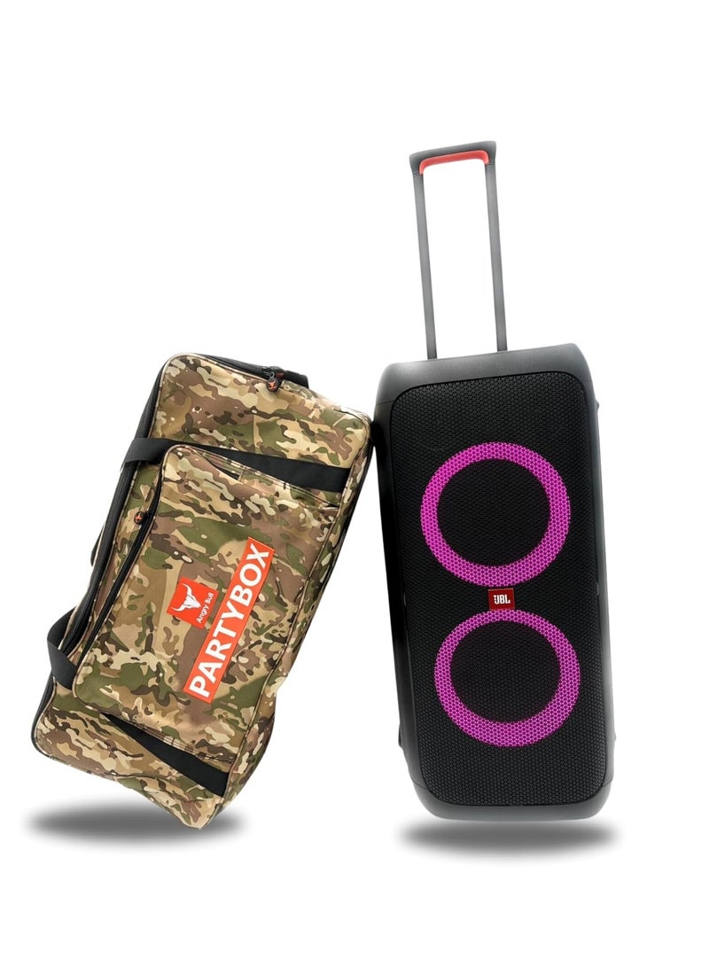 أنجري بول حقيبة تخزين آمنة لمكبر الصوت مع حقيبة سفر ذات حزام عملي متوافقة مع JBL PARTY BOX 310 (ARMY-C) - Image 1