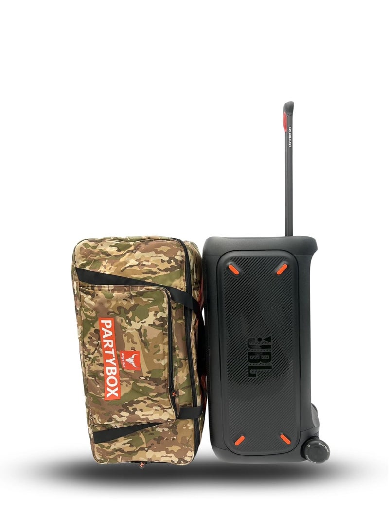 أنجري بول حقيبة تخزين آمنة لمكبر الصوت مع حقيبة سفر ذات حزام عملي متوافقة مع JBL PARTY BOX 310 (ARMY-C) - Image 4