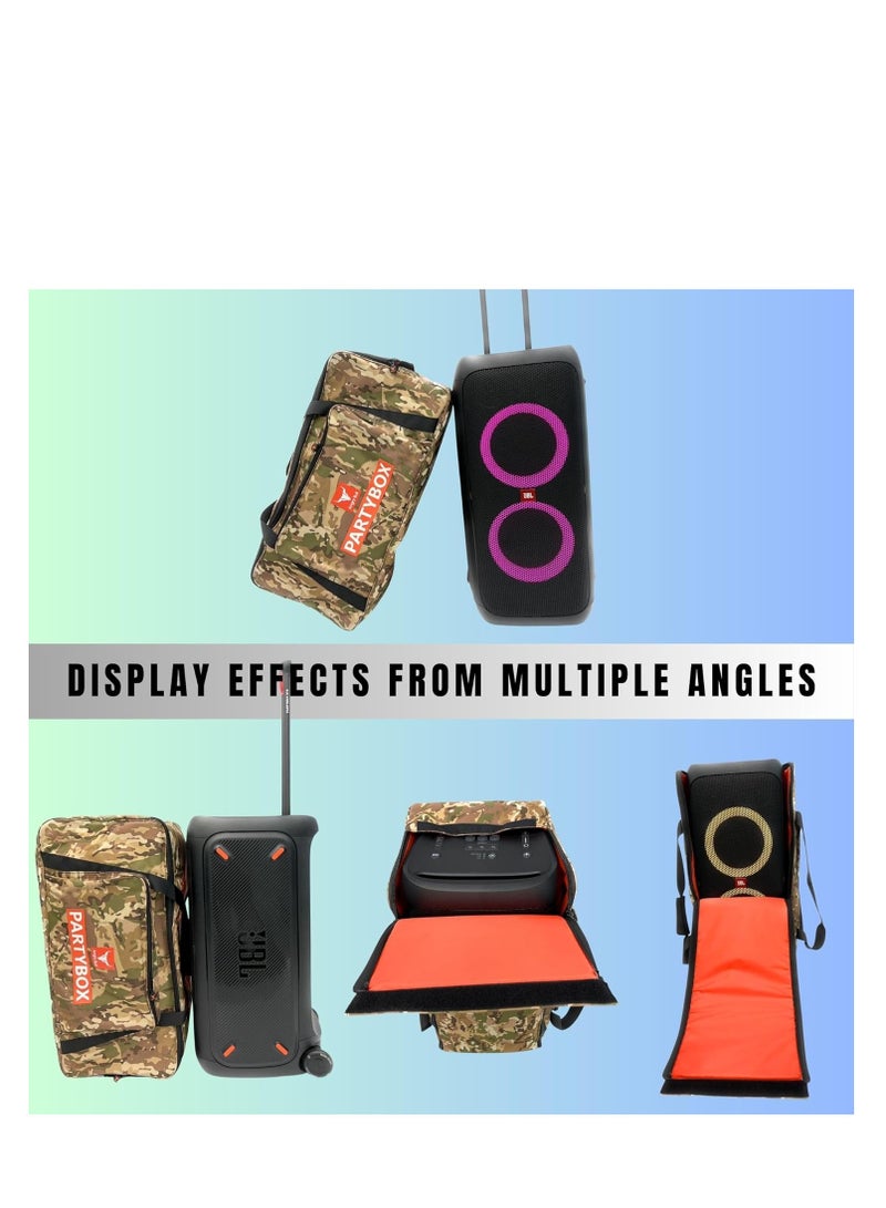 أنجري بول حقيبة تخزين آمنة لمكبر الصوت مع حقيبة سفر ذات حزام عملي متوافقة مع JBL PARTY BOX 310 (ARMY-C) - Image 5