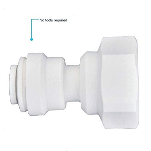 John Guest 3/8 OD x 1/4 NPTF Inch Female Adapter, Push to Connect Plastic Plumbing Fitting, PP451222WP - Image 2