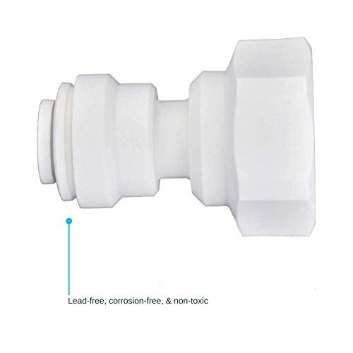 John Guest 3/8 OD x 1/4 NPTF Inch Female Adapter, Push to Connect Plastic Plumbing Fitting, PP451222WP - Image 3