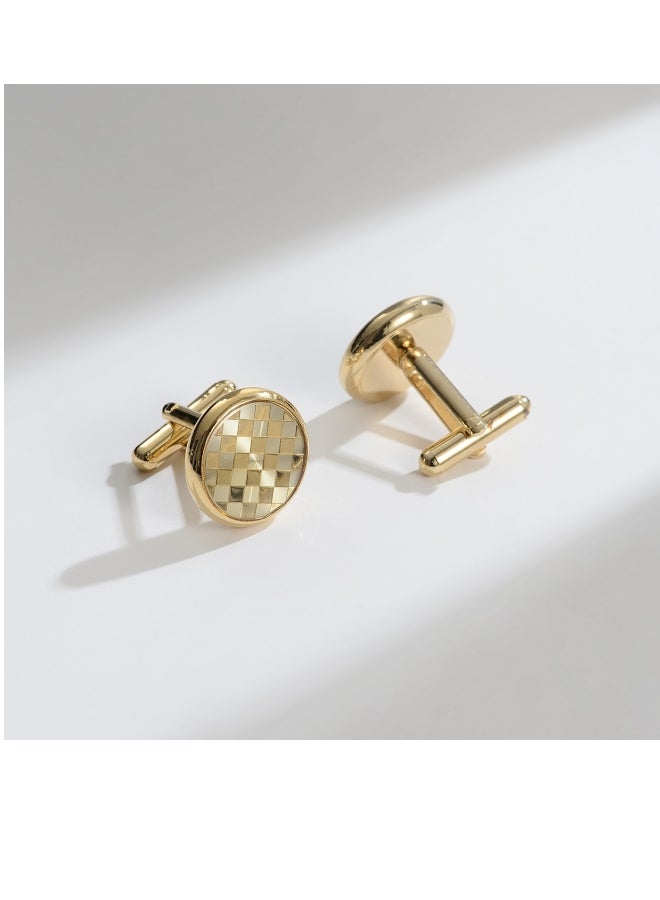 Vintage Patch Copper Cufflinks, Gold-Plated Chrome-Plated Cufflinks For Men's Suits, Business Formal Shirts And Accessories  - Image 1