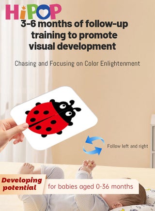 Visual Stimulation Flashcards 40 Pages High Contrast Baby Flashcard Sensory Black Red Card Set for Babies Ages 3-6 Months, Brain Stimulation Newborn Infant Toys Gift - view 5