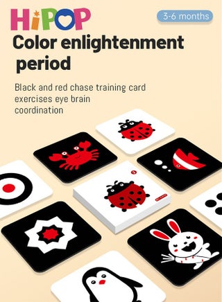 Visual Stimulation Flashcards 40 Pages High Contrast Baby Flashcard Sensory Black Red Card Set for Babies Ages 3-6 Months, Brain Stimulation Newborn Infant Toys Gift - view 3