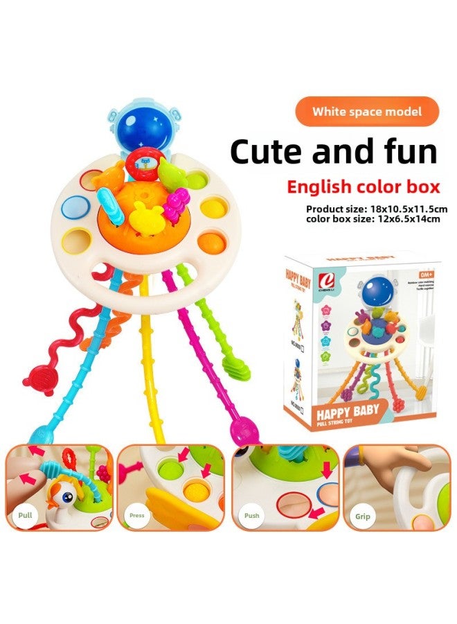 لعبة شفط التنوير للرضع، التعليم المبكر، تمرين إصبع الإمساك لالا لو، لعبة غائر مغلية-اللون: رائد فضاء 【أبيض】 صندوق ألوان - Image 1