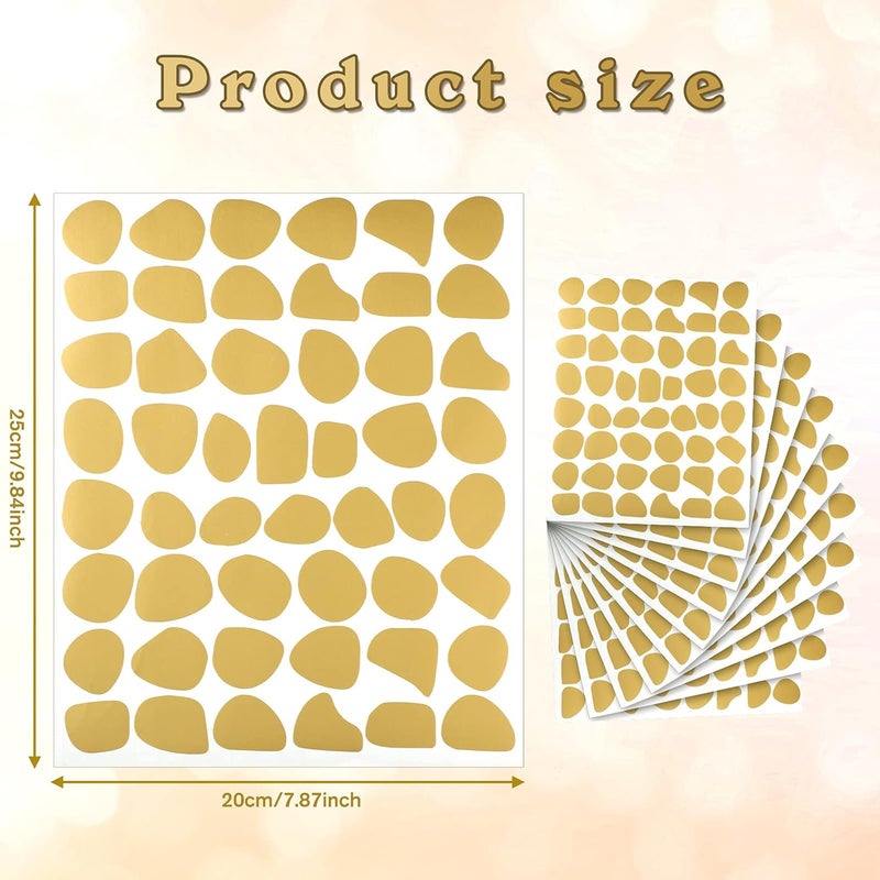 Outus 500 Pieces Irregular Polka Dots Boho Wall Decal Vinyl Nursery Wallpaper Sticker Wall Decor Peel and Stick Dot Wall Sticker for Kids Baby Girl Bedroom Home Classroom Decoration (Gold) - Image 2