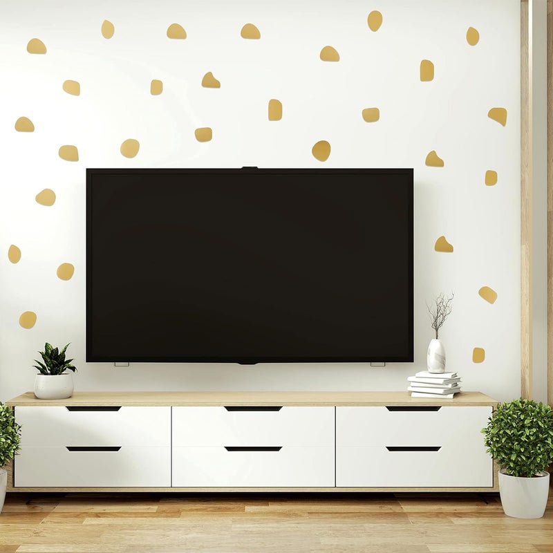 Outus 500 Pieces Irregular Polka Dots Boho Wall Decal Vinyl Nursery Wallpaper Sticker Wall Decor Peel and Stick Dot Wall Sticker for Kids Baby Girl Bedroom Home Classroom Decoration (Gold) - Image 3