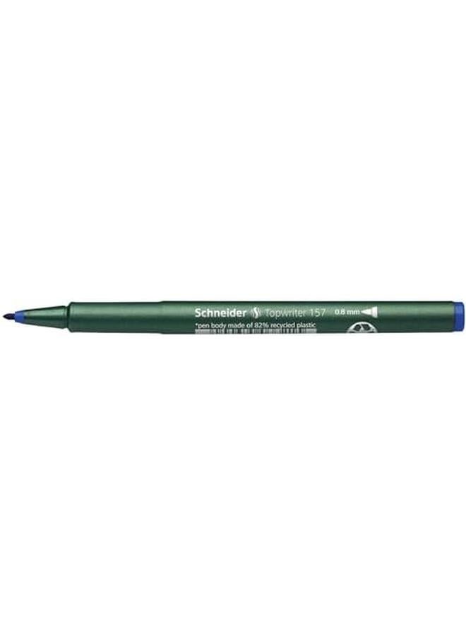 Schneider Topwriter 157 Fiber Tip Pen.8Mm Green Barrel Blue Ink Box Of 10 115703 - Image 4