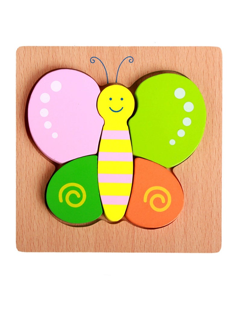 أحجيات الصور المقطوعة على شكل فراشة خشبية تعليمية للأطفال، حقيبة هدايا مناسبة - Image 1