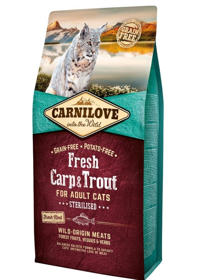 كارنيلوف سمك الشبوط والسلمون المرقط الطازج للقطط البالغة 6 كجم - Image 1