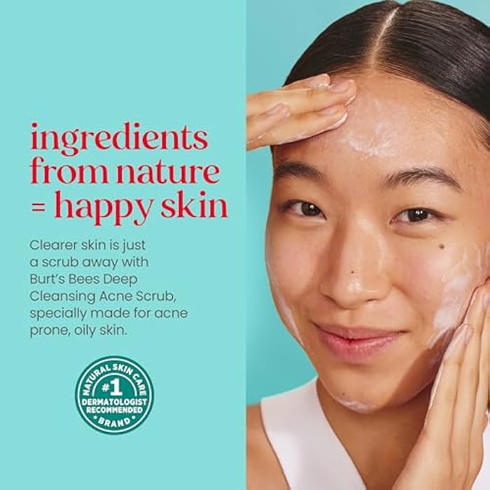 Burt's Bees Burt’s Bees Clear and Balanced Deep Cleansing Acne Scrub, Salicylic Acid Acne Treatment with Cica, Facial Cream Exfoliator Helps Unclog Pores and Reduce Acne, 4 Oz - Image 5