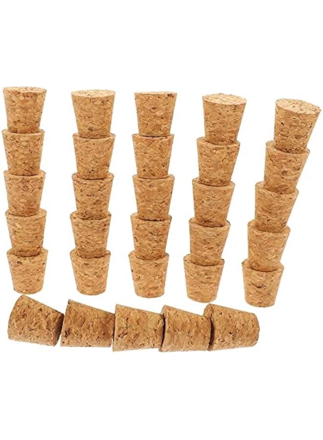 30pcs Glass Bottle Cork Wood Crafts Mini Bottles of Clear Bottles Decorative Cork Stoppers Cloche Glass Dome Natural Wine Corks Wood Plugs Wine Bottle Sealing Cover Grape - Image 1