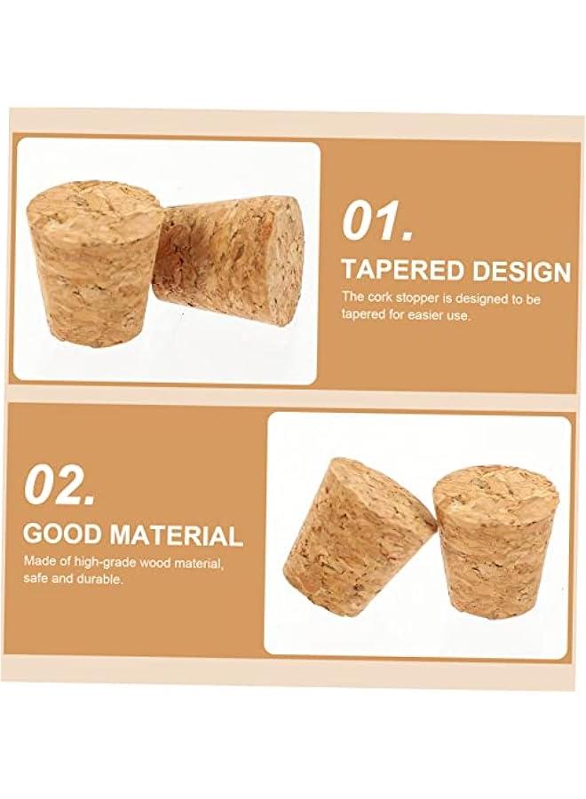 30pcs Glass Bottle Cork Wood Crafts Mini Bottles of Clear Bottles Decorative Cork Stoppers Cloche Glass Dome Natural Wine Corks Wood Plugs Wine Bottle Sealing Cover Grape - Image 5