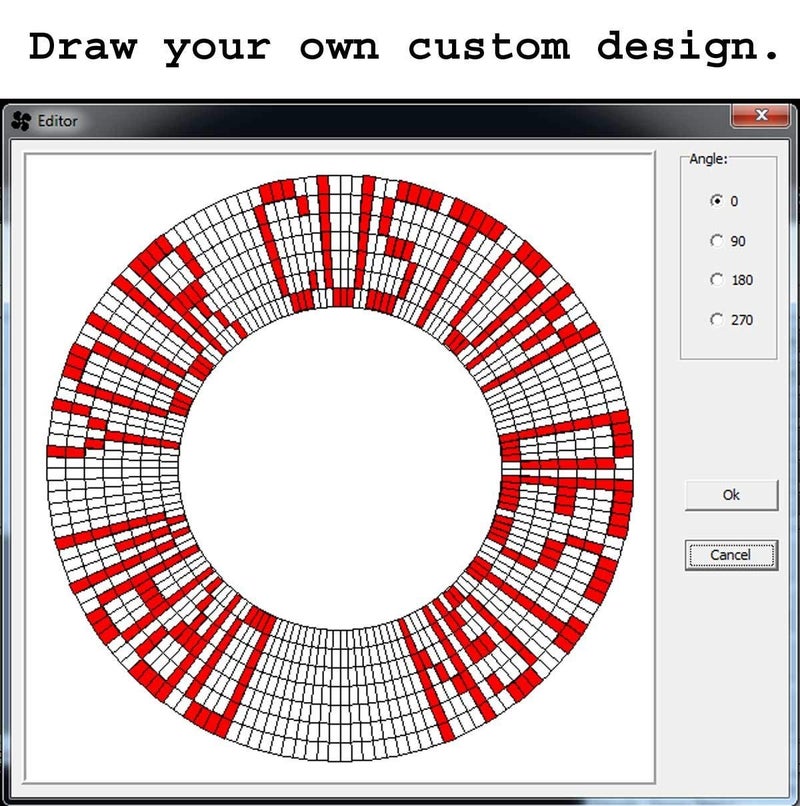 PowerTRC LED Programmable Message Fan with Customized Drawing - USB Powered (Blue Led) - Image 2