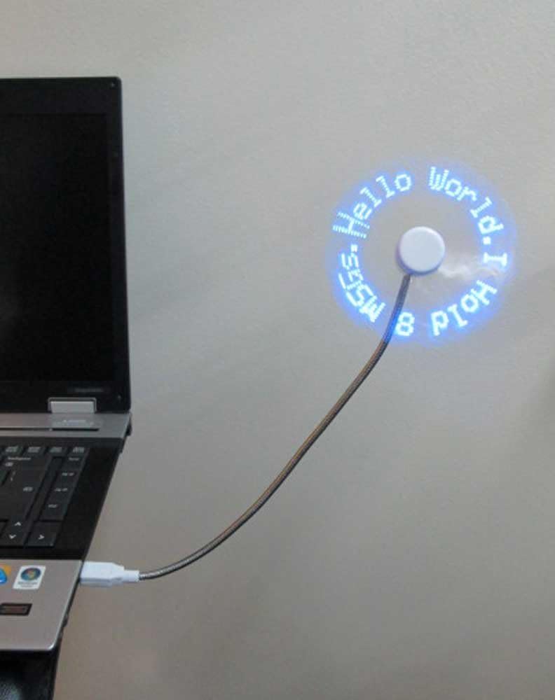 PowerTRC LED Programmable Message Fan with Customized Drawing - USB Powered (Blue Led) - Image 5