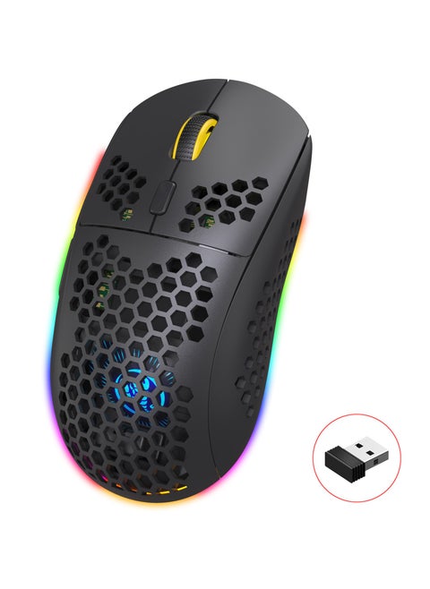 T90 Gaming Mouse, BT3.0/BT5.0/Bluetooth Tri Modes, Rechargeable Silent Computer Gaming Mice for Windows/Android/MAC/iOS
