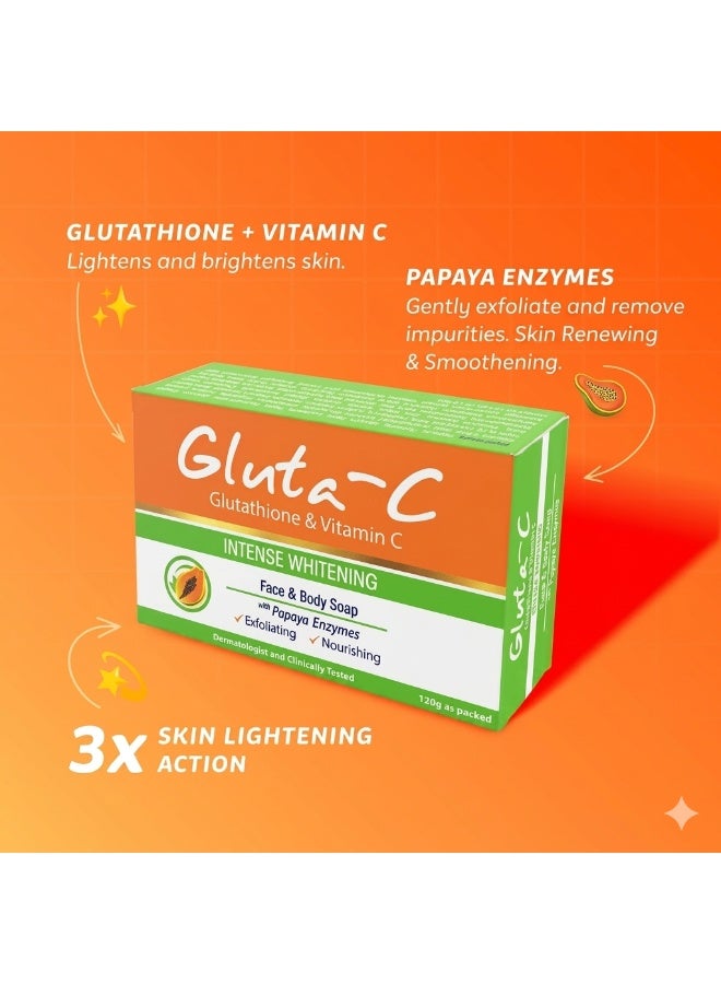 GLUTA C Papaya Intense Lightening Exfoliants Soap 135g - Image 2