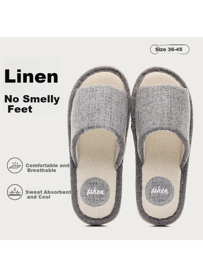 Tzldn Indoor Linen Slippers For Women, Summer Couple's Home Use Cotton And Linen Ladies Style Sandals - Image 1