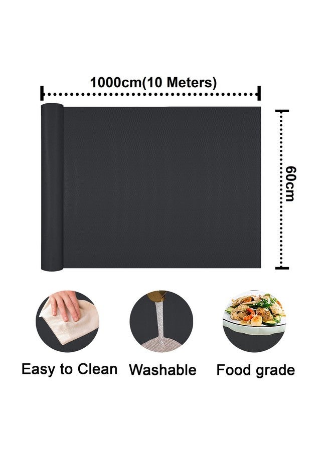 ElastPro إيلاست برو (60 سم × 10 م) حصيرة/ورقة EVA سوداء قابلة للغسل ومضادة للانزلاق لثلاجة، بطانة رف، طاولة، درج مطبخ (نقش ماسي، أسود) - Image 2
