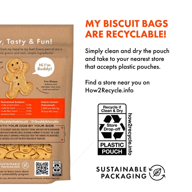 BUDDY BISCUITS Buddy Biscuit 3.5 lbs. Bag of Crunchy Dog Treats Made with Natural Peanut Butter - Image 5