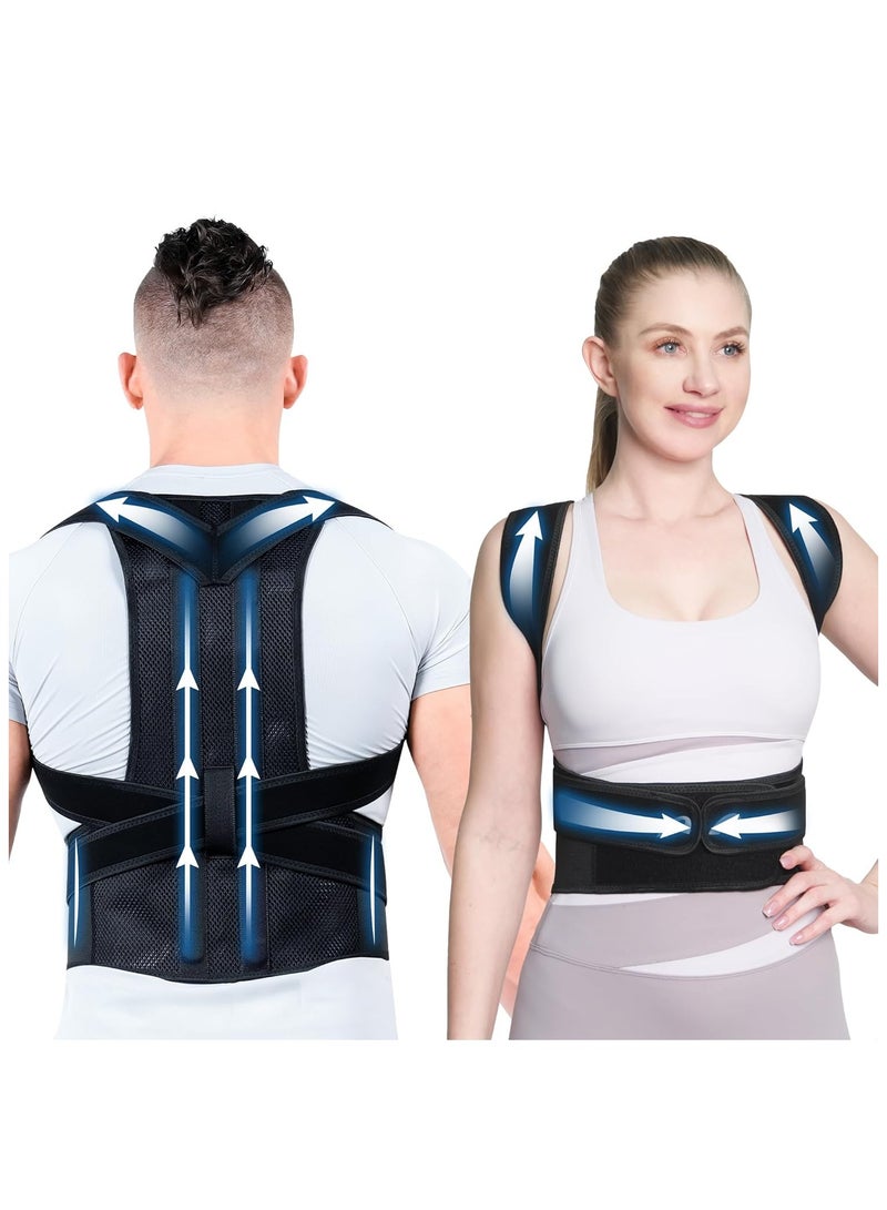Generic Bariki Posture Corrector for Women and Men, Full Back Brace for Back Pain Relief, Scoliosis and Humpback Correction, Black - Image 1