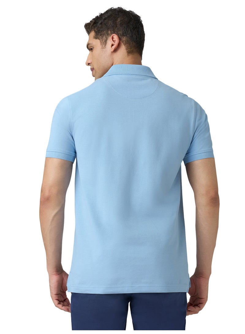 XYXX Code Super Combed Cotton Men's Polo T-Shirt Sky Blue - Image 3