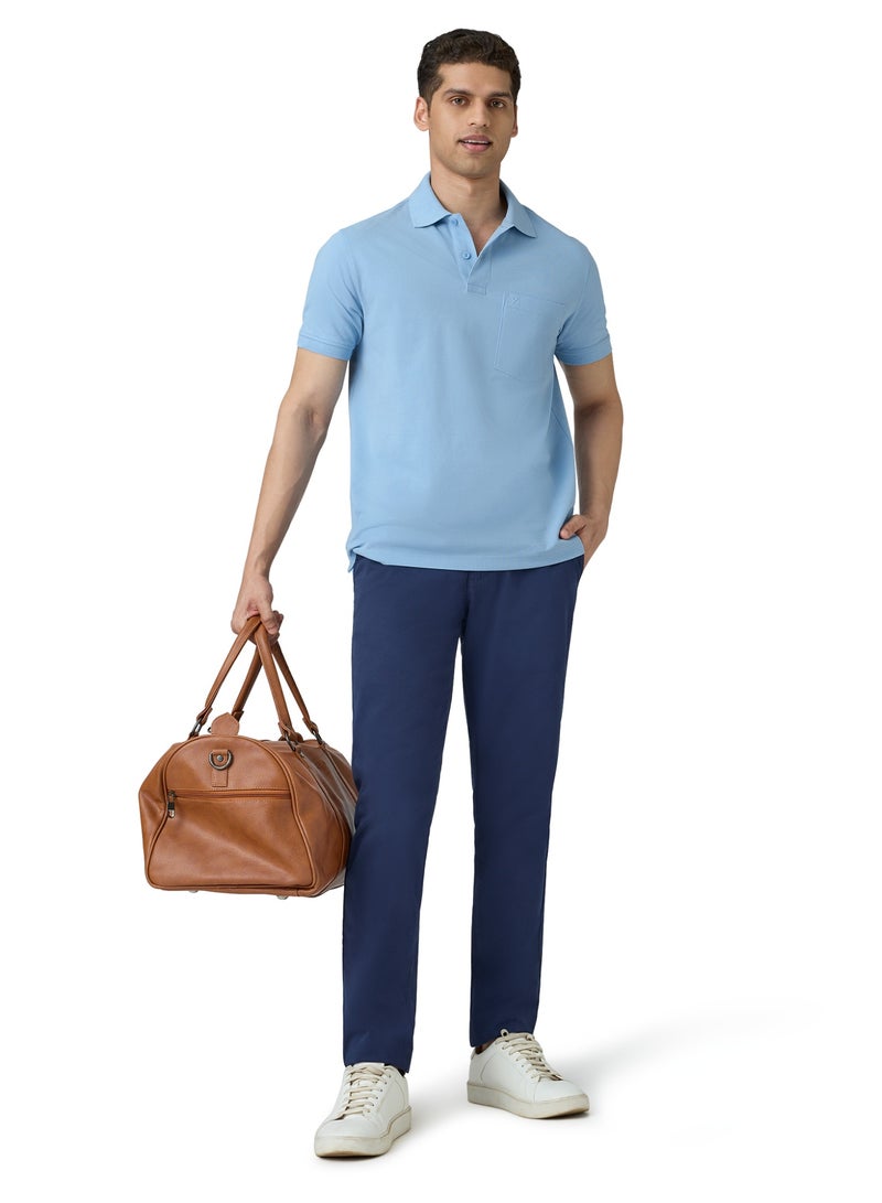 XYXX Code Super Combed Cotton Men's Polo T-Shirt Sky Blue - Image 4