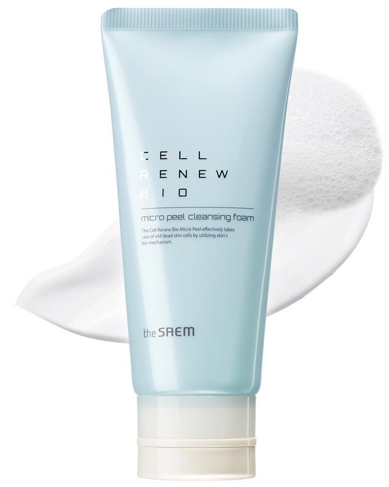 THESAEM Cell Renew Bio Micro Peel Cleansing Foam  PHA Enzyme Deep Exfoliating Soothing  Moisturizing Care Rich Soft Face Peeling Foam for All Skin Types 575oz