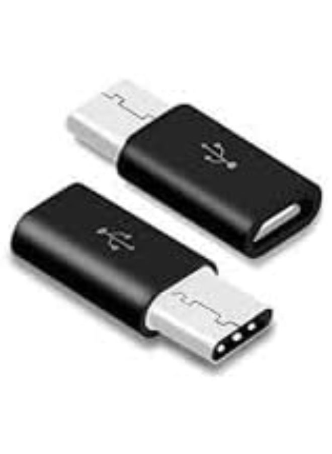 mysouqeg store Micro to Type C Adapter (Black) - Pack of 1Pc - Image 1
