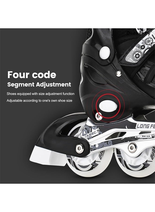 DUNISO Children's Inline Skates, Four-Wheel Flash, Professional With Ankle Support, Adjustable, Suitable For Beginners Sports Skating - Image 4