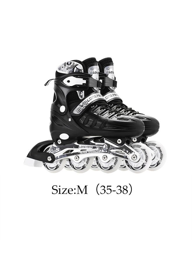 DUNISO Children's Inline Skates, Four-Wheel Flash, Professional With Ankle Support, Adjustable, Suitable For Beginners Sports Skating - Image 2