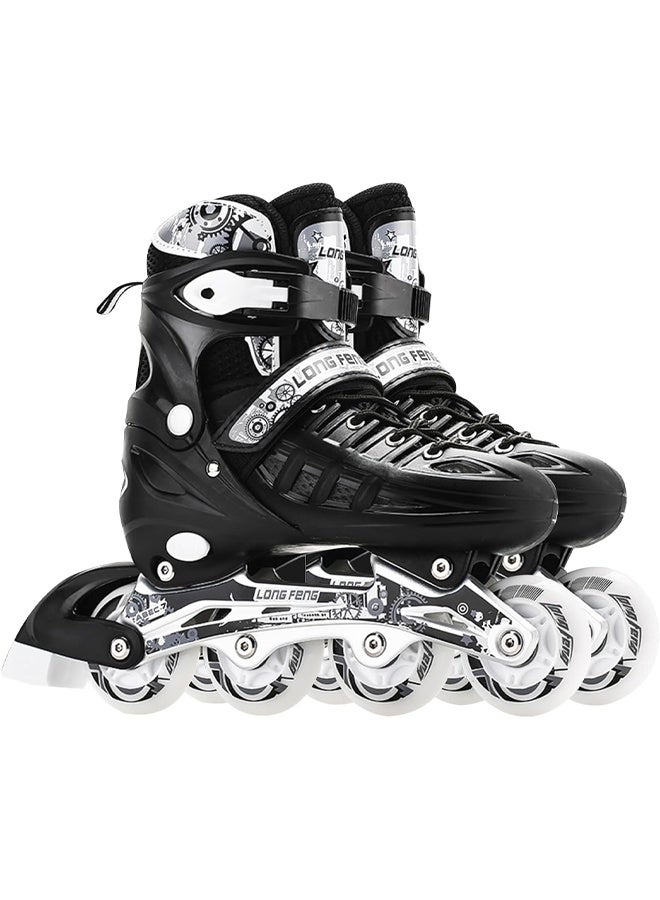 DUNISO Children's Inline Skates, Four-Wheel Flash, Professional With Ankle Support, Adjustable, Suitable For Beginners Sports Skating - Image 1