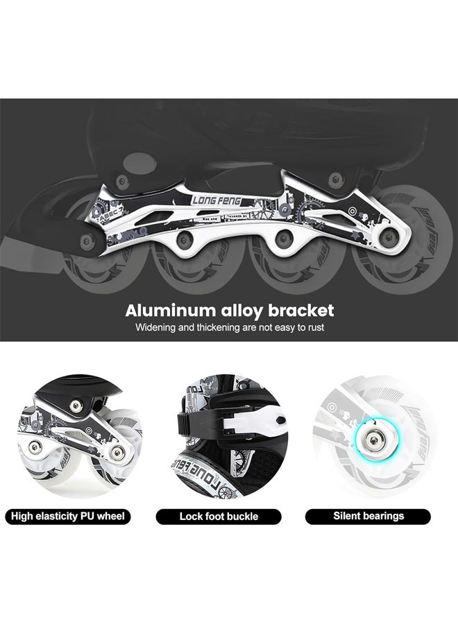DUNISO Children's Inline Skates, Four-Wheel Flash, Professional With Ankle Support, Adjustable, Suitable For Beginners Sports Skating - Image 5