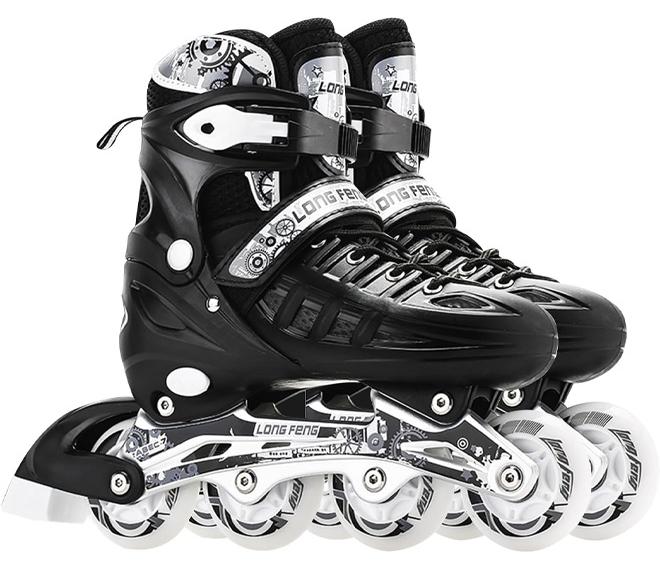 DUNISO Children's Inline Skates, Four-Wheel Flash, Professional With Ankle Support, Adjustable, Suitable For Beginners Sports Skating - Image 1