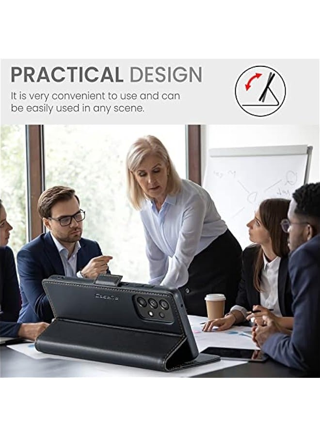 RFID Blocking PU Leather Stand Folio Cover with Card Slots for Samsung Galaxy A73 5G - Image 2