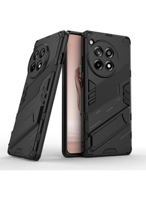 Case Compatible with OnePlus 12R 5G/OnePlus Ace 3, 2-in-1 TPU+PC Dual Layer Combo Shockproof Ultra-Thin Protective Phone Back Cover with Kickstand