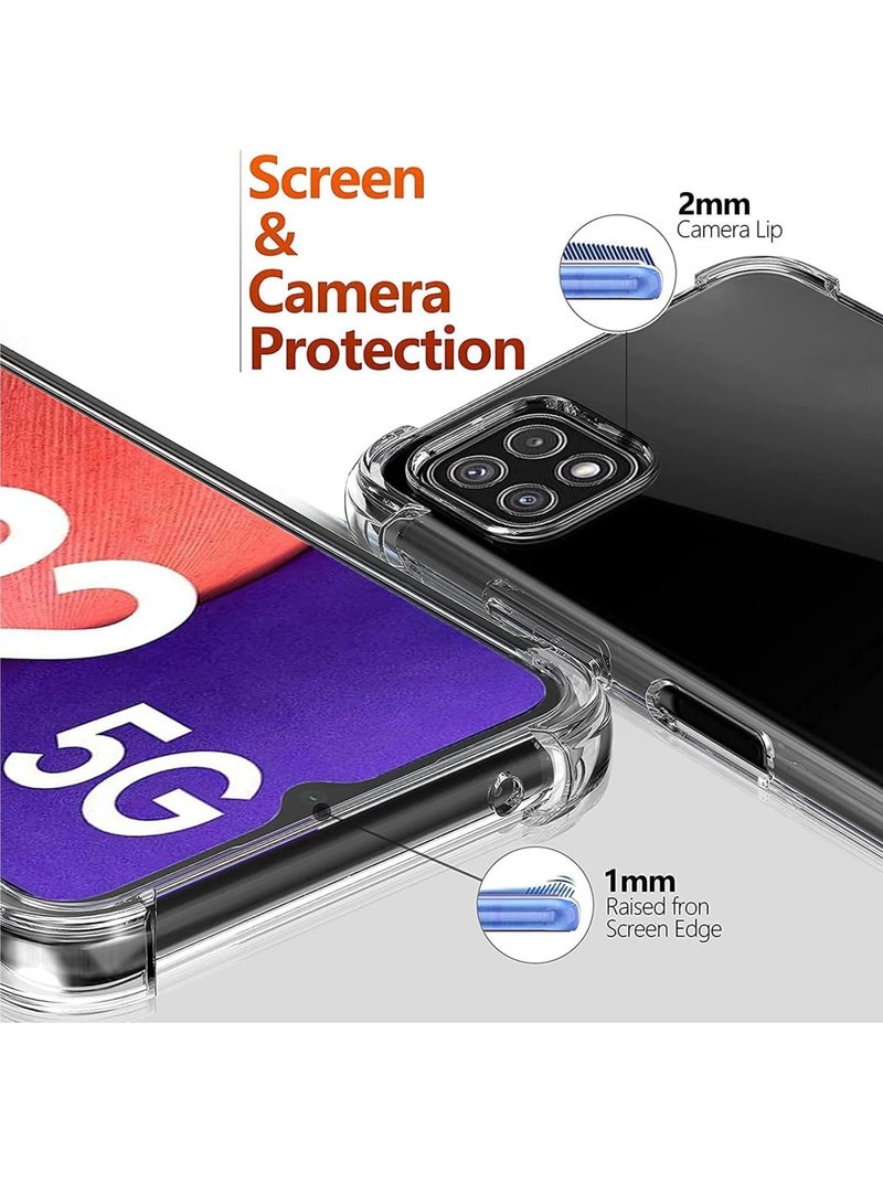 Samsung Galaxy A12 Case Cover Protective Shock Absorption Bumper soft Transparent Case (Clear) - Image 4