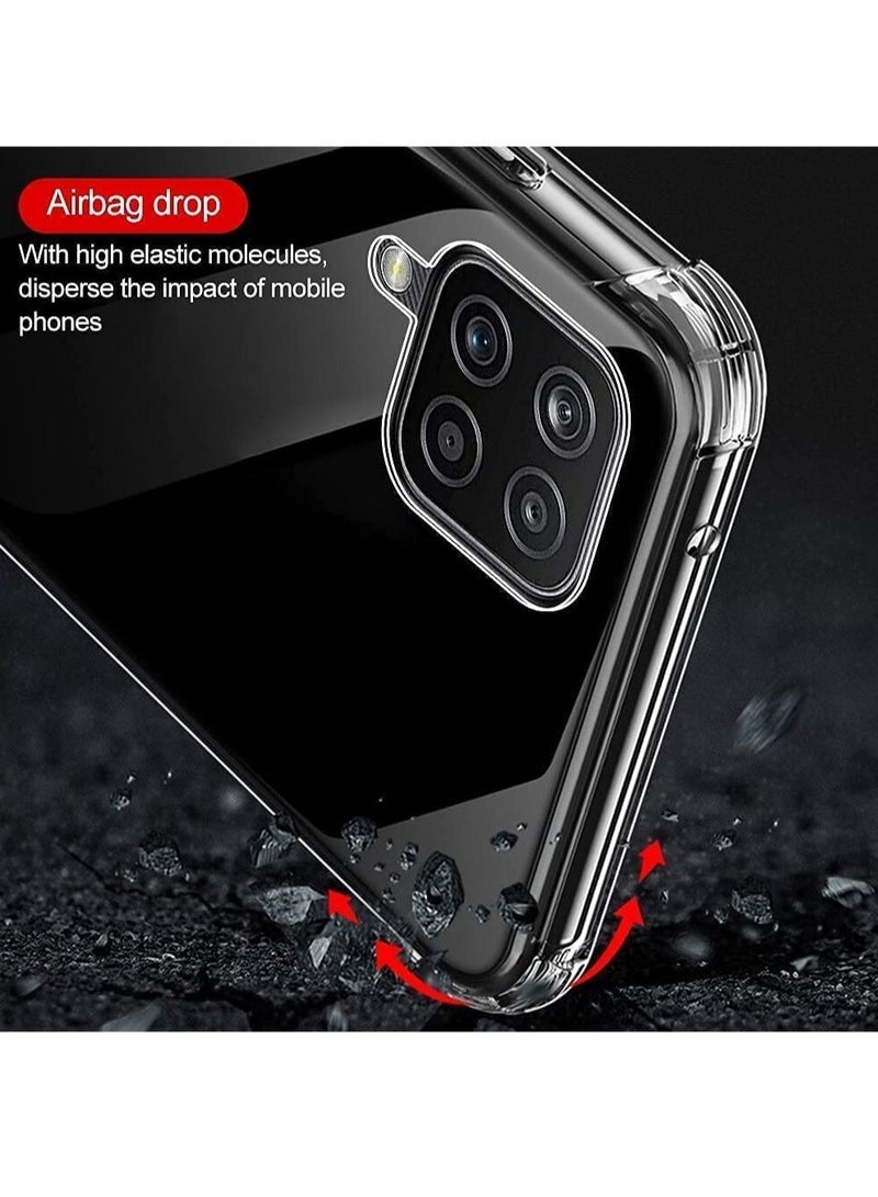 Samsung Galaxy A12 Case Cover Protective Shock Absorption Bumper soft Transparent Case (Clear) - Image 3