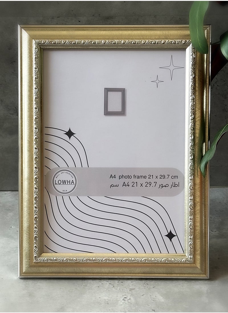 Ornate Tabletop Picture Photo Frame with MDF Backing Includes Built-in Stand and Acrylic Front